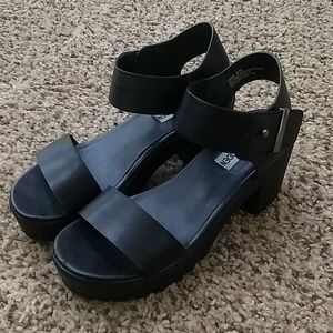 Chunky black sandals